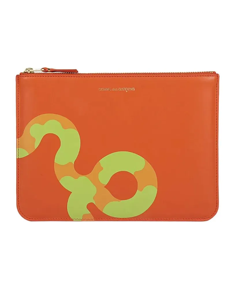 Comme des Garçons Portemonnaies Vibrant Orange Rectangular Clutch Bag rot Rot