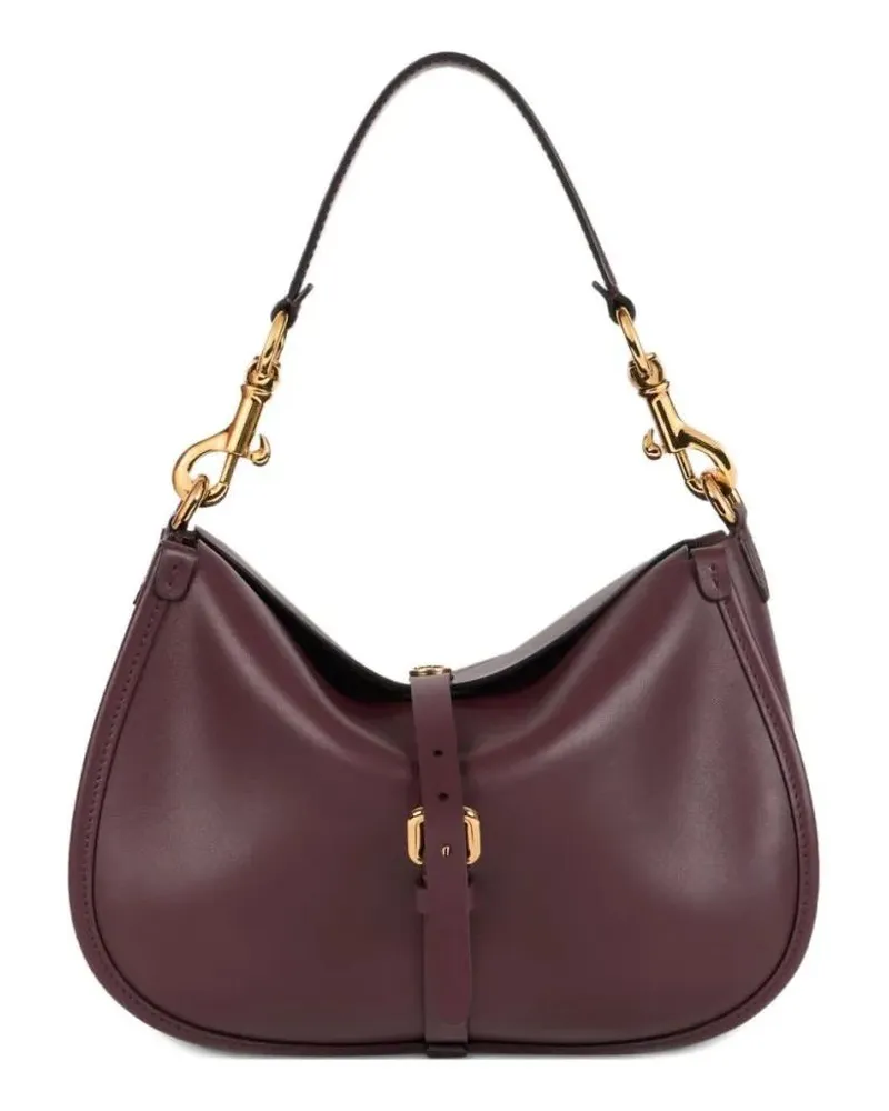 Etro Hobo Bags Bordeaux Leather Shoulder Bag With Suede Interior grau Grau