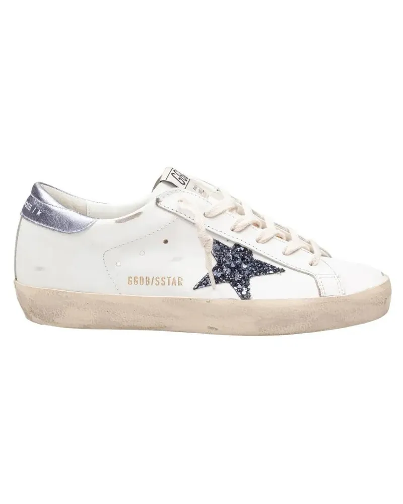Golden Goose Low-Top Sneaker Super Star Leather Sneakers Blue And White weiß Weiß