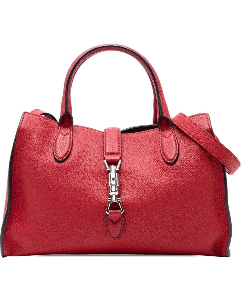 Gucci Hobo Bags Small Grained Calfskin Soft Jackie Tote rot Rot