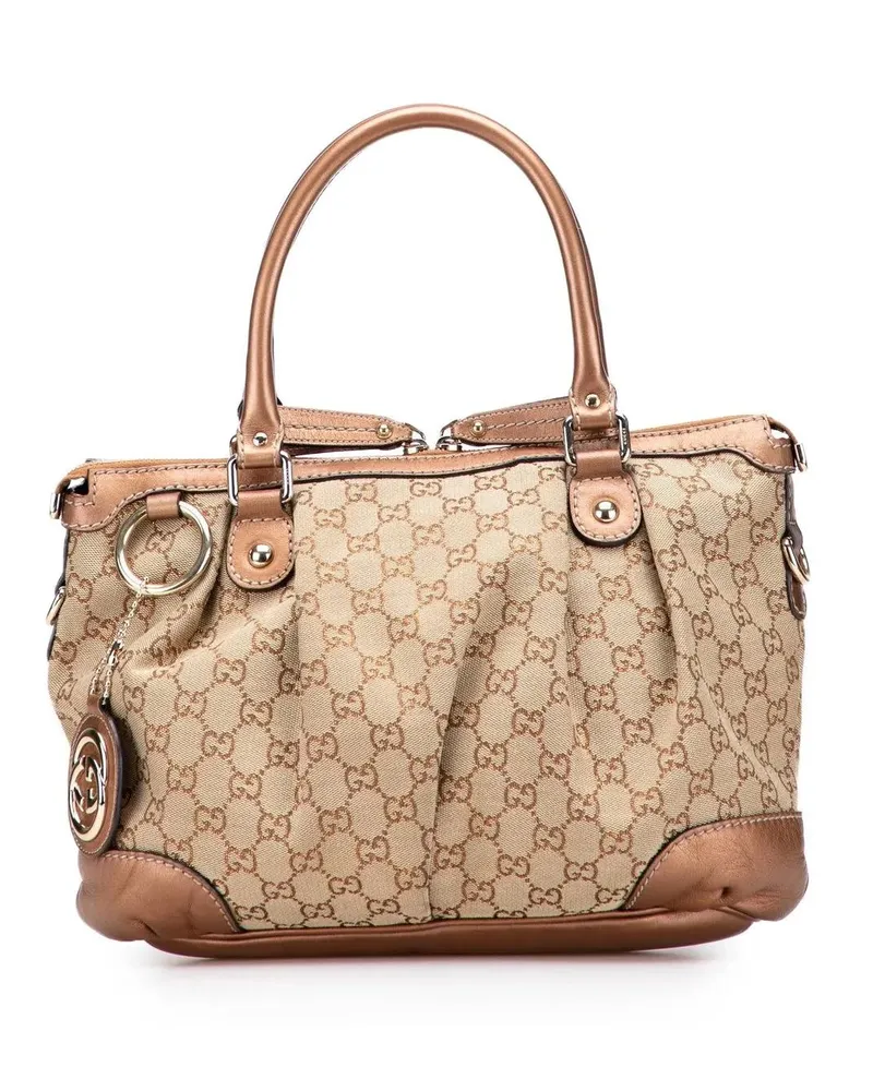 Gucci Hobo Bags GG Canvas Sukey Satchel braun Braun