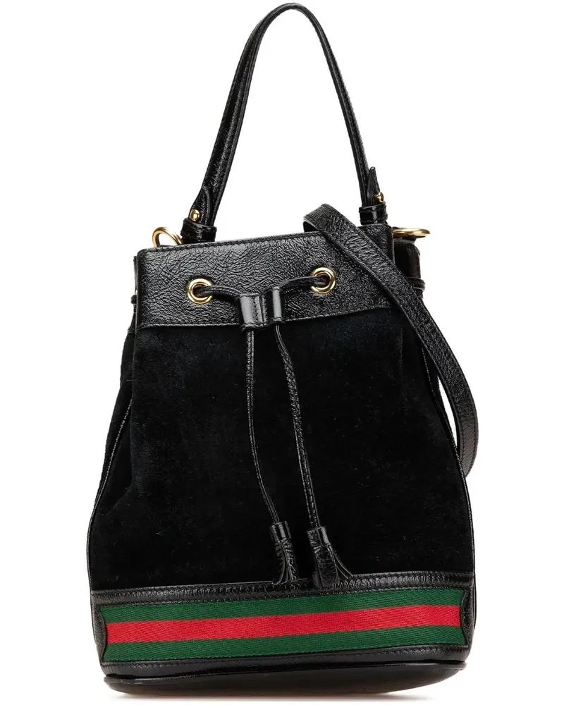 Gucci Hobo Bags Small Suede Ophidia Bucket schwarz Schwarz