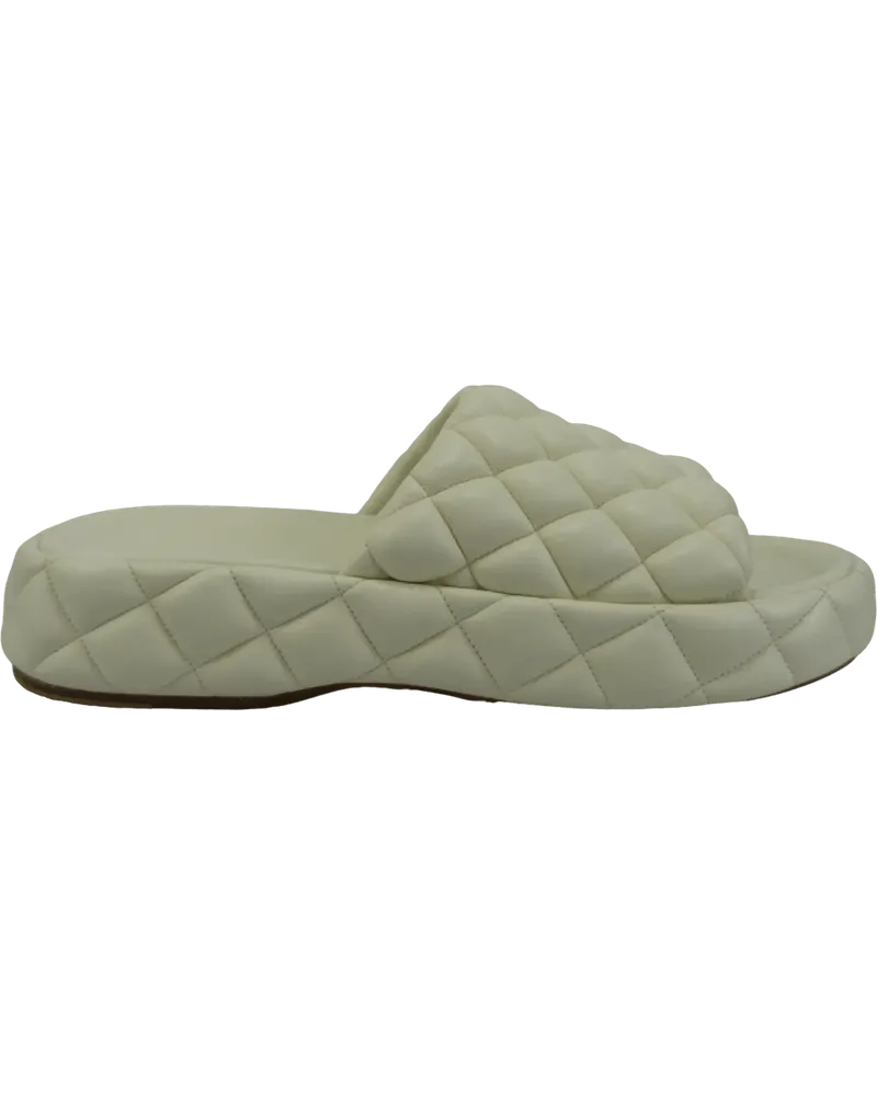 Bottega Veneta Slipper & Pantoletten Sandalo imbottito in pelle bianca weiß Weiß