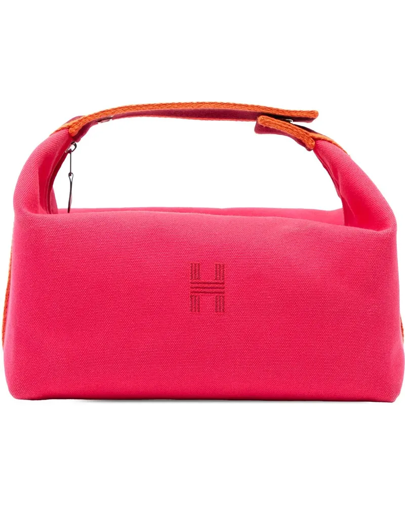 Hermès Kosmetiktaschen Large Toile Bride A Brac Case rosa Gold