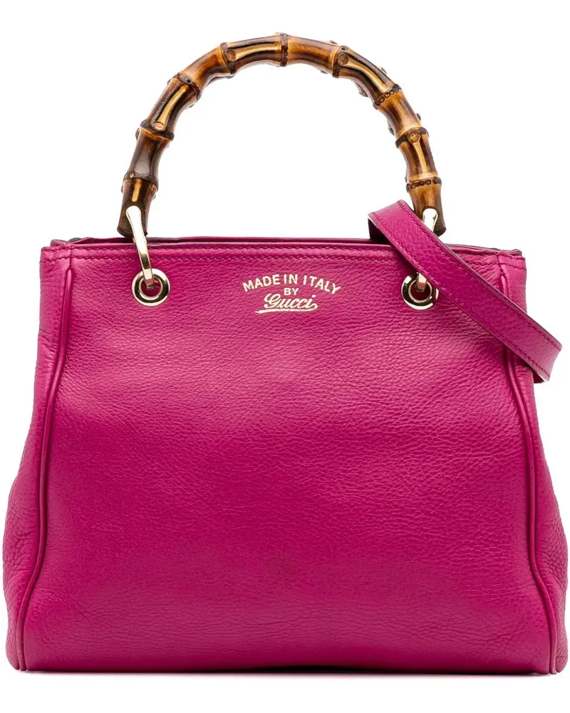 Gucci Hobo Bags Small Calfskin Bamboo Shopper Satchel rosa Gold