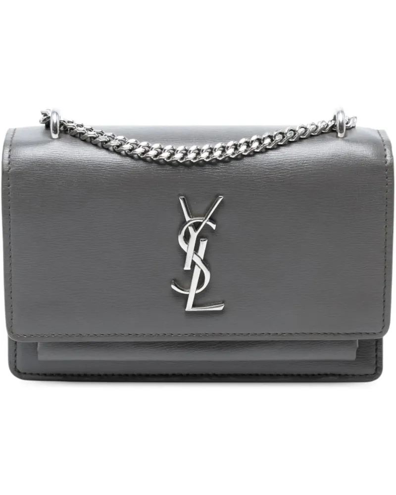 Saint Laurent Hobo Bags Small Leather Monogram Sunset Crossbody grau Grau