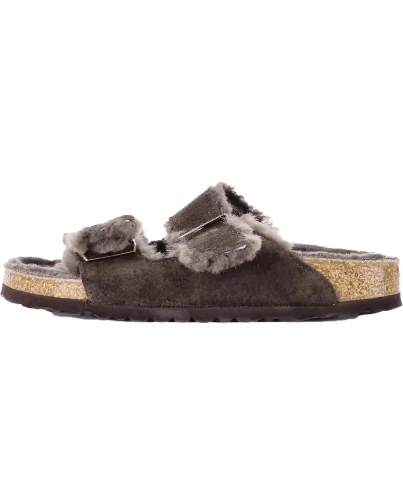 Birkenstock Sandalen Arizona Shearling Lined Suede Two-Strap Sandals braun Braun