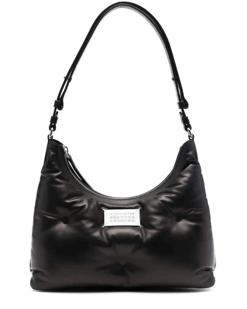 Maison Margiela Hobo Bags Soft Padded Shoulder Bag With Zippered Closure schwarz Schwarz