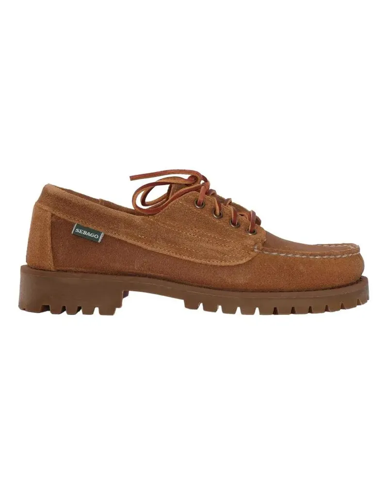 Sebago Low-Top Sneaker Moccasin-Style Loafers In Waxed Suede With Rugged braun Braun