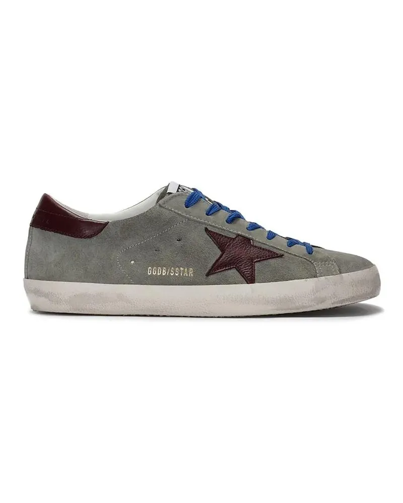 Golden Goose Low-Top Sneaker Super-Star Suede Upper And Toe Leather Star And He grau Grau