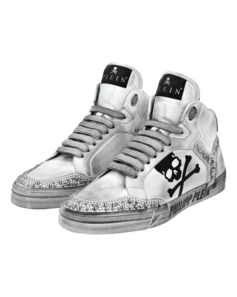 Philipp Plein Low-Top Sneaker Hightop-Sneaker Retrokickz Mit Nietenverzierungen weiß Weiß