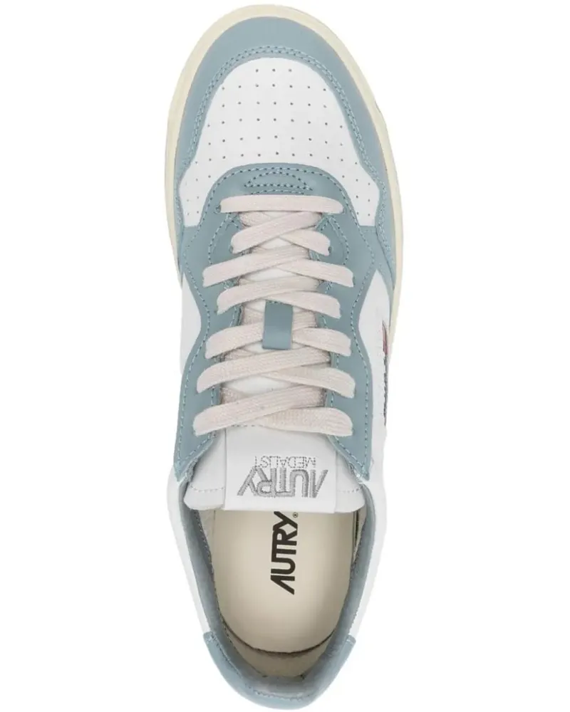 AUTRY Low-Top Sneaker basket medalist en cuir blanc bleu blau Blau