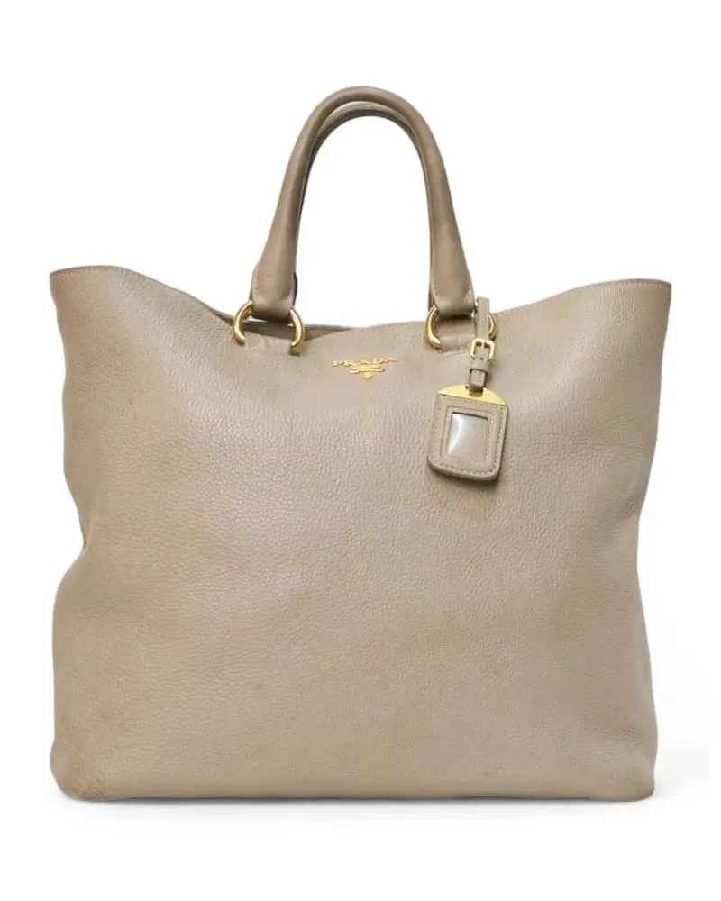 Prada Shopper & Totes Vertical Shopper Bag Grained Taupe pink Rosa