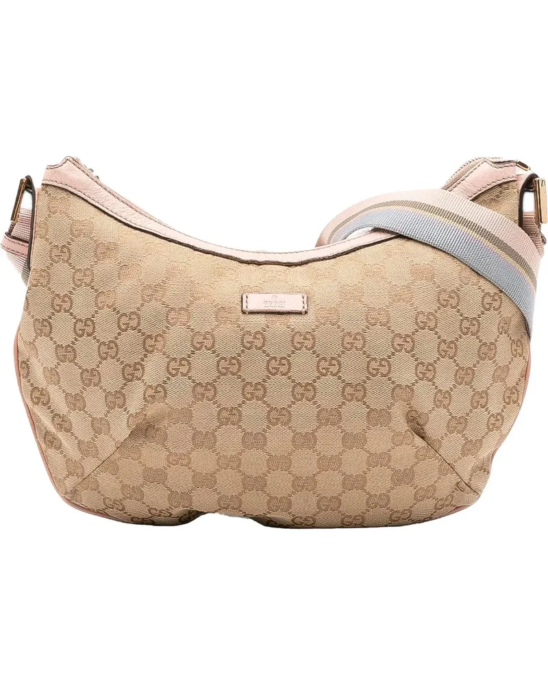 Gucci Hobo Bags GG Canvas Web Crossbody braun Braun