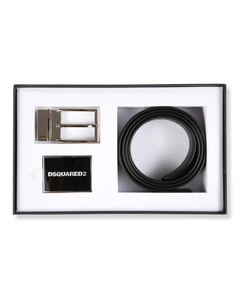 Dsquared2 Gürtel 4-In-1 Black Belt Gift Set weiß Weiß