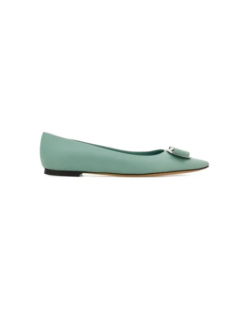 Ferragamo Loafers & Ballerinas Ballerinas Summer Bow Green Grün