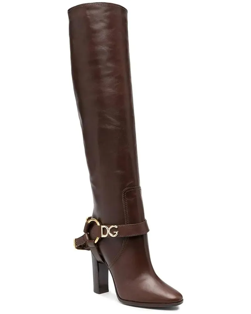 Dolce & Gabbana Stiefel Dolce & Gabbana Leather Knee Boots braun Braun