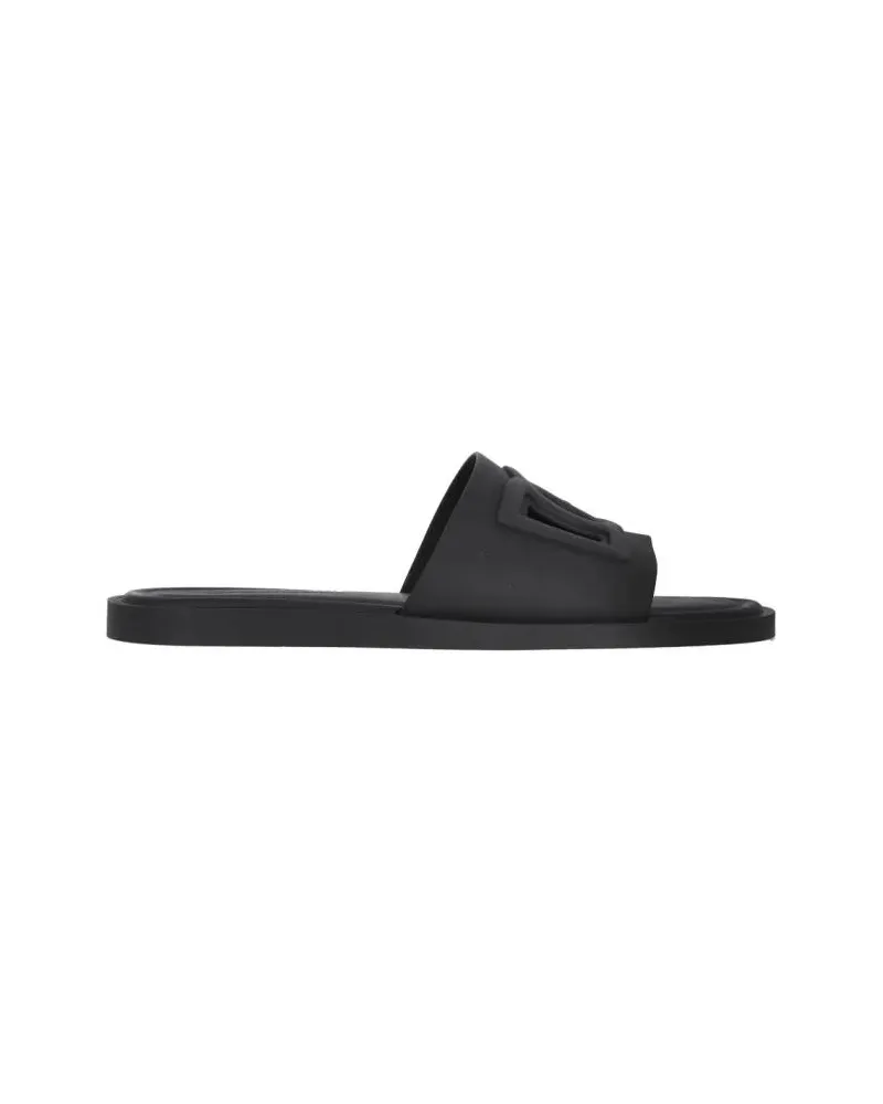 Dolce & Gabbana Loafer Slide Sandals "Beachwear" – Black schwarz Schwarz
