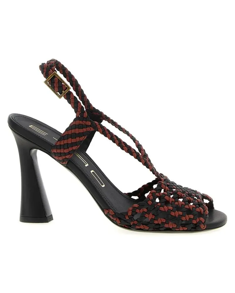Etro Sandalen Two-Tone Woven Fabric Sandals schwarz Schwarz