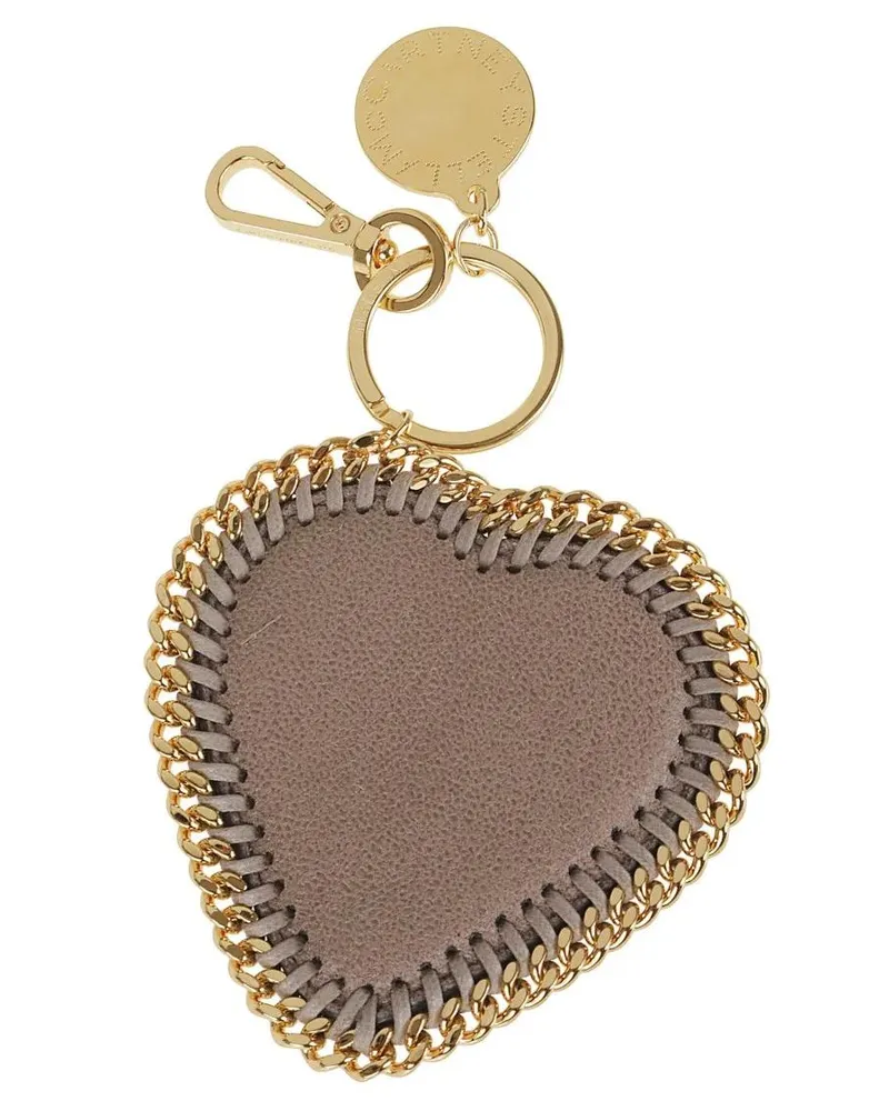 Stella McCartney Hobo Bags Heart-Shaped Keychain With Textured Surface braun Braun