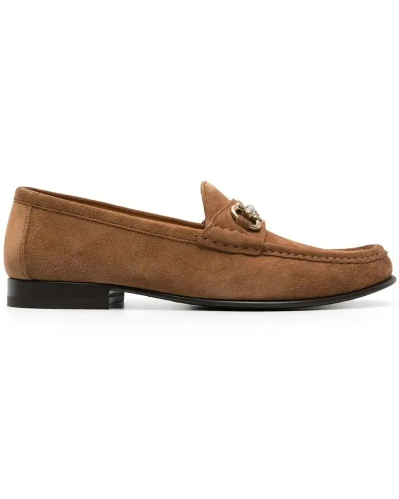 Brunello Cucinelli Loafer Brown Leather Loafers With Suede Finish braun Braun