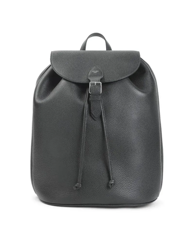 Celine Rucksäcke Large Folco Backpack In Night Green Calf Leather grün Grün