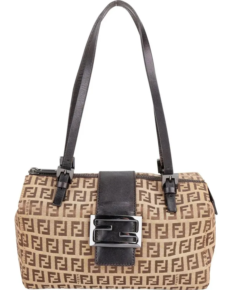 Fendi Crossbody Bags  FF Monogram Baguette Buckle Handbag braun Braun