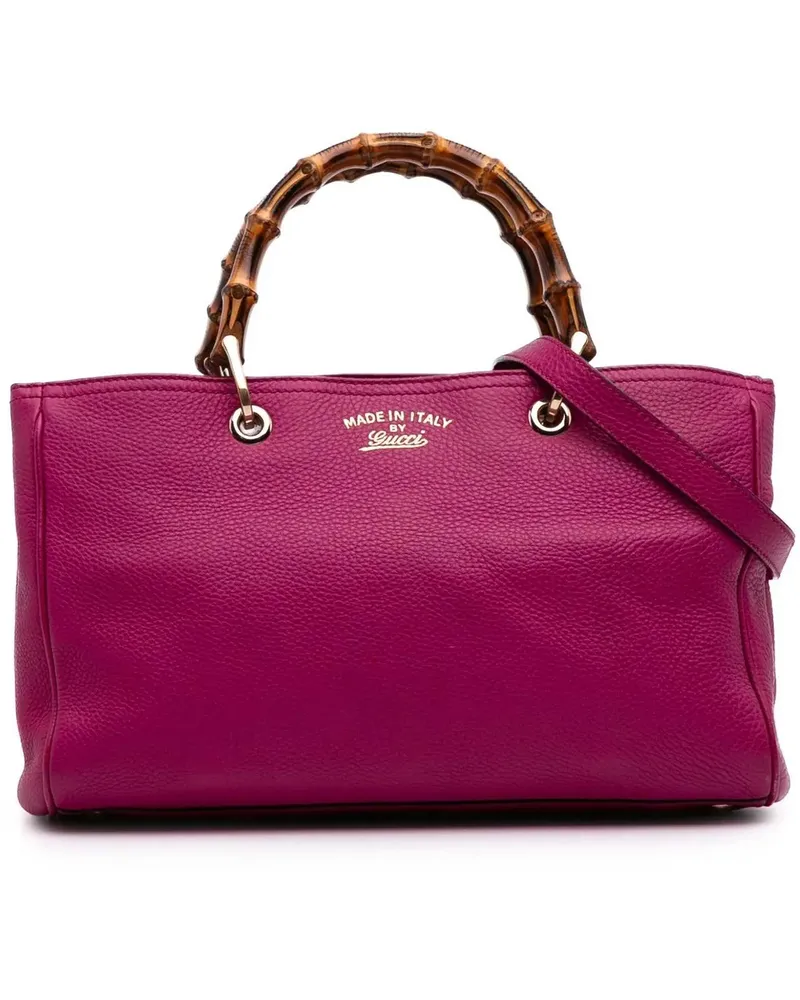 Gucci Hobo Bags Medium Calfskin Bamboo Shopper Satchel rosa Gold