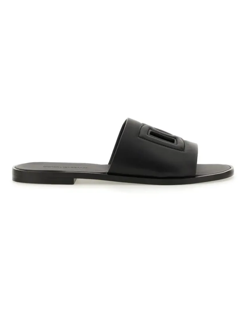 Dolce & Gabbana Loafer Sandal With Logo schwarz Schwarz