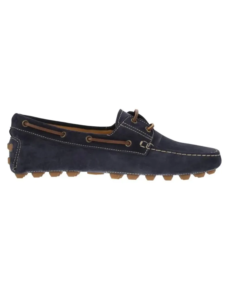 TOD'S Loafer Rubber Bubble Suede Boat blau Blau