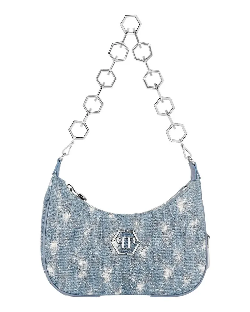 Philipp Plein Hobo Bags Schultertasche Monogram Mit Schmucksteinen blau Blau