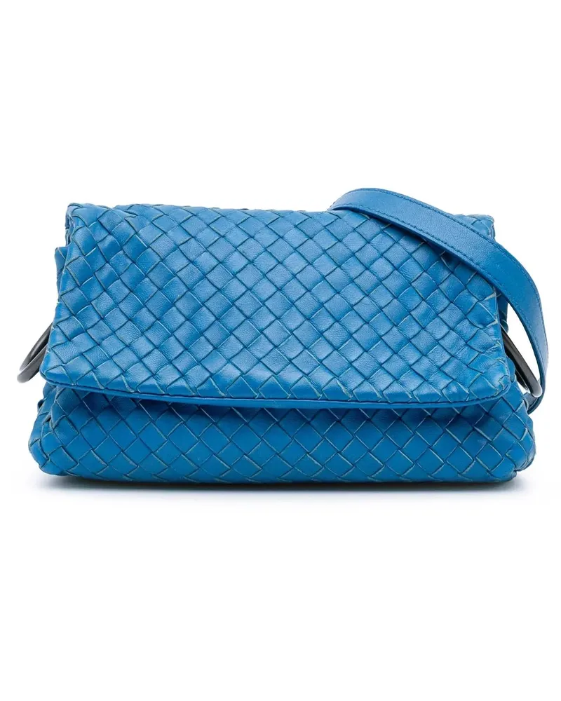 Bottega Veneta Hobo Bags 2012-2024 Nappa Intrecciato Flap Crossbody blau Blau