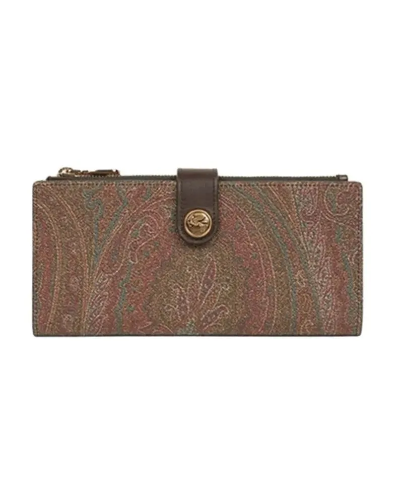 Etro Portemonnaie Paisley Pattern Brown  Wallet braun Braun