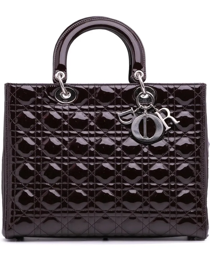 Dior Hobo Bags Large Patent Cannage Lady Dior orange Orange