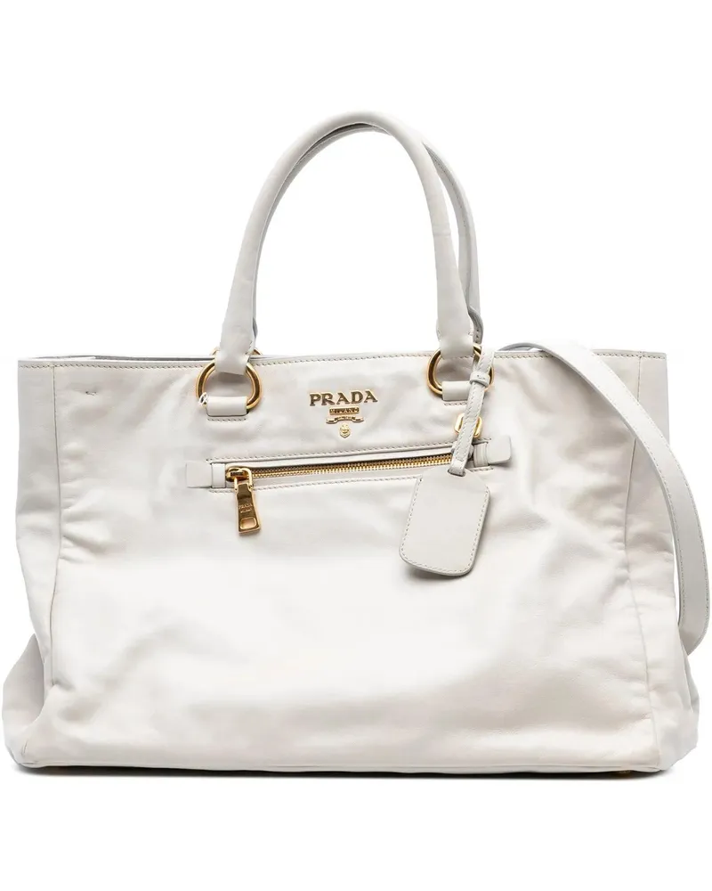 Prada Hobo Bags Soft Calf Satchel weiß Weiß