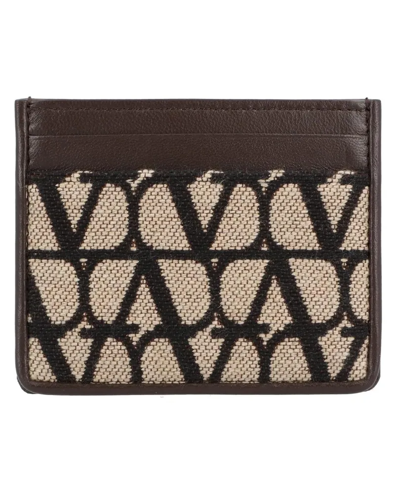 Valentino Garavani Portemonnaie Toile Iconographe Fabric Card Holder schwarz Schwarz