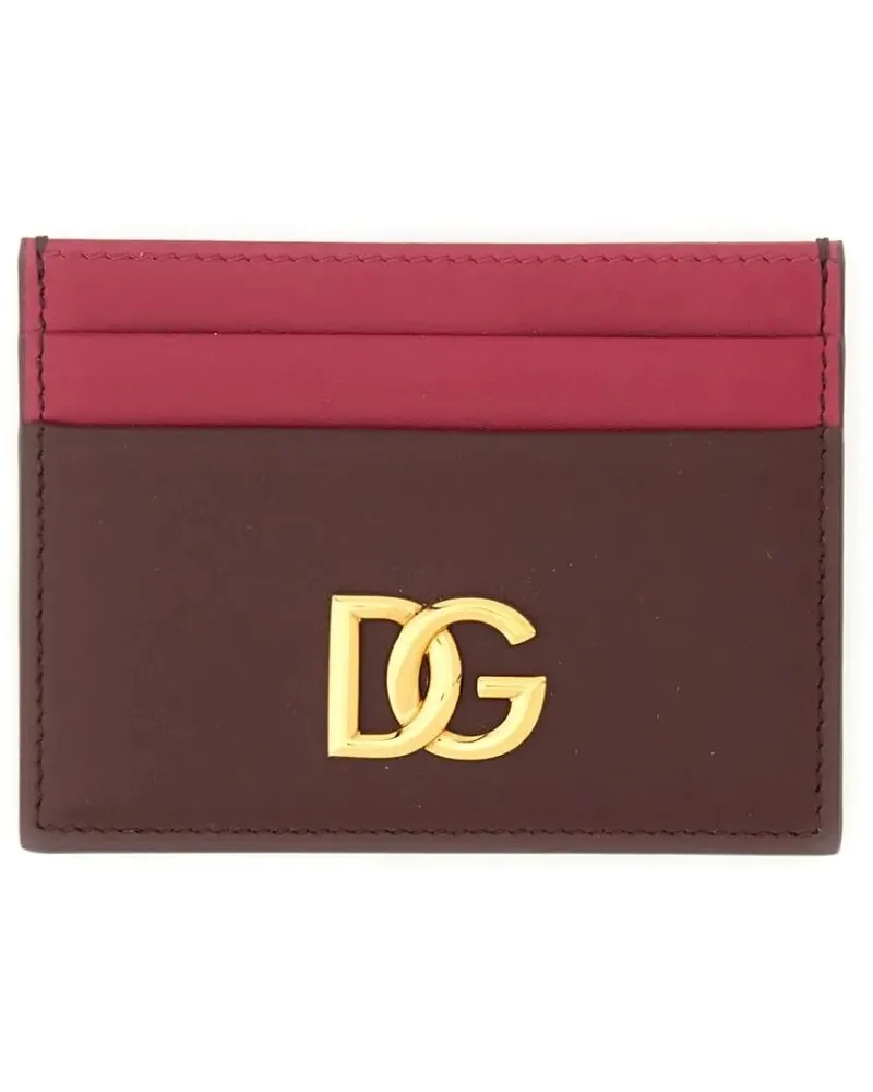 Dolce & Gabbana Portemonnaie Leather Card Holder grau Grau