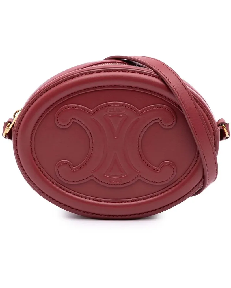 Celine Hobo Bags Small Calfskin Cuir Triomphe Oval Crossbody rot Rot