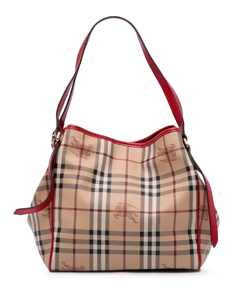 Burberry Shopper Small Haymarket Check Coated Canvas Canterbury Tot braun Braun