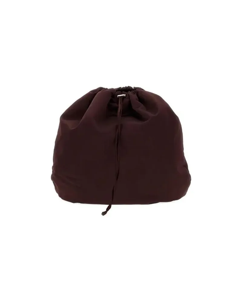 PLAN C Beuteltaschen Burgundy Nylon Bucket Bag With Drawstring Closure rot Rot