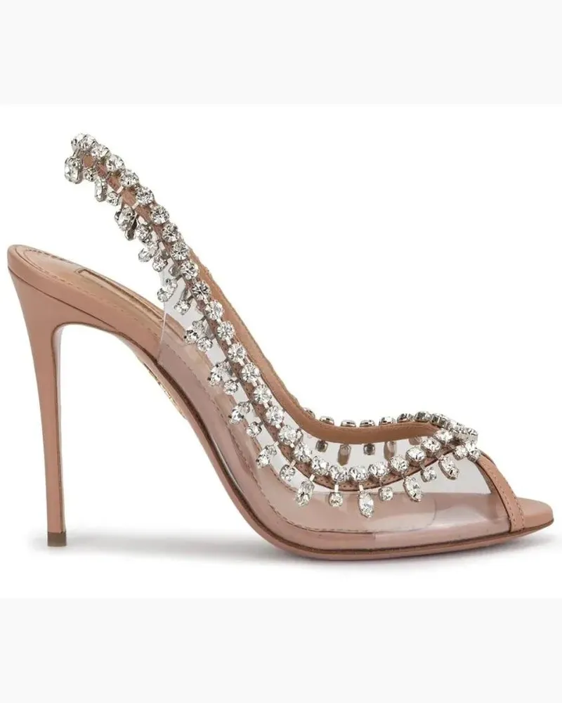 Aquazzura Sandalen Temptation Crystal 105 Sandal beige Beige
