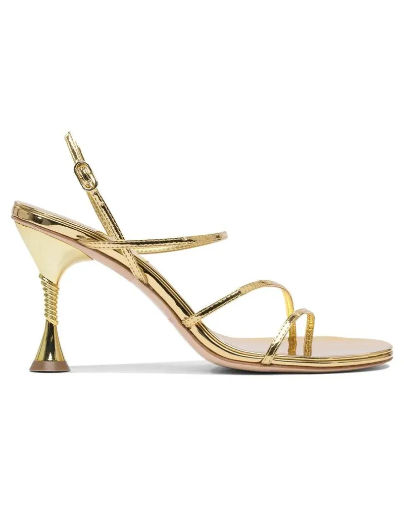 Studio Amelia Sandalen Trumpet-Heel Leather Sandals With Shimmering Finis goldfarben 