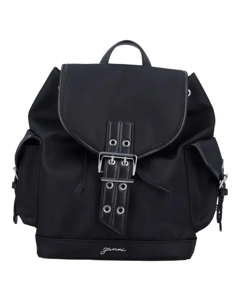 Ganni Rucksäcke Small Bucky Nylon Backpack schwarz Schwarz