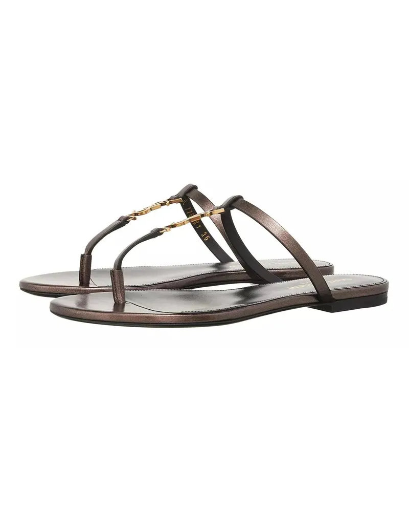Saint Laurent Sandalen Cassandra Slides braun Braun