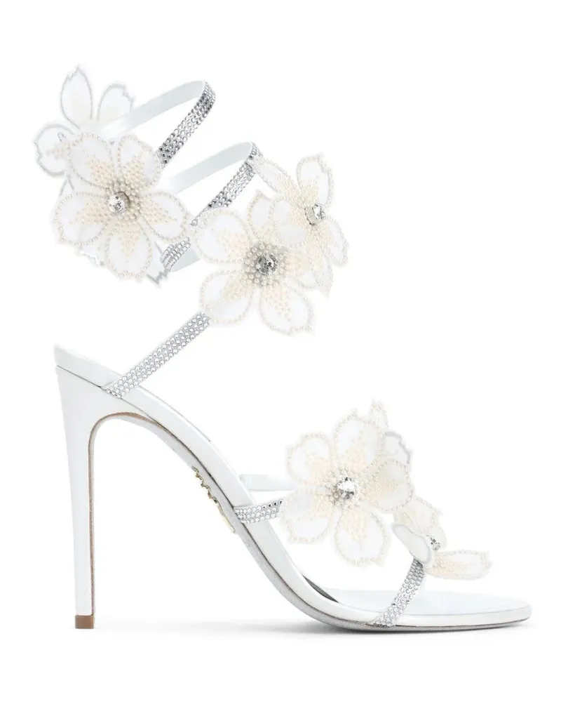 René Caovilla Sandalen Flower Ivory Leather Sandals beige Beige