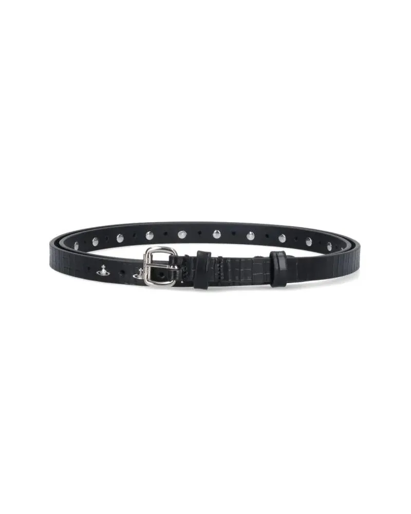 Vivienne Westwood Gürtel "Orb" Thin Belt Black schwarz Schwarz