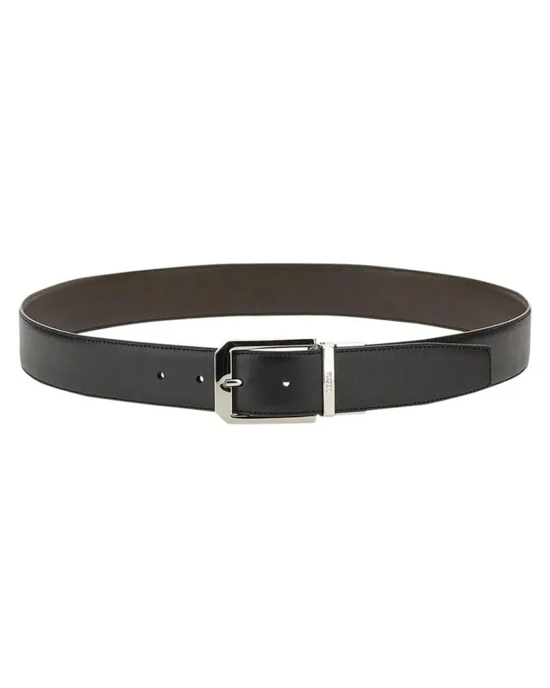 Ermenegildo Zegna Gürtel Reversible Belt schwarz Schwarz