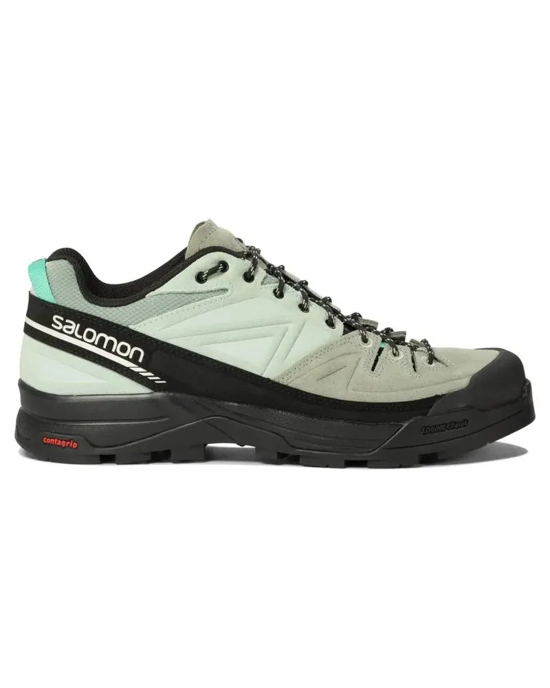 Salomon Low-Top Sneaker Leather And Mesh Sneakers With Secure Lacing Syste grün Grün