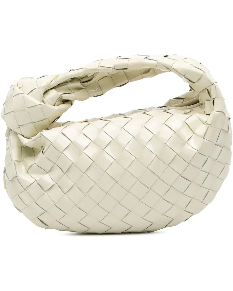 Bottega Veneta Hobo Bags Mini Patent Intrecciato Jodie weiß Weiß