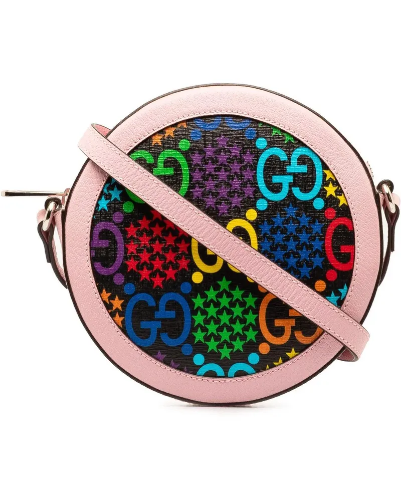 Gucci Hobo Bags GG Supreme Psychedelic Round Crossbody rosa Gold